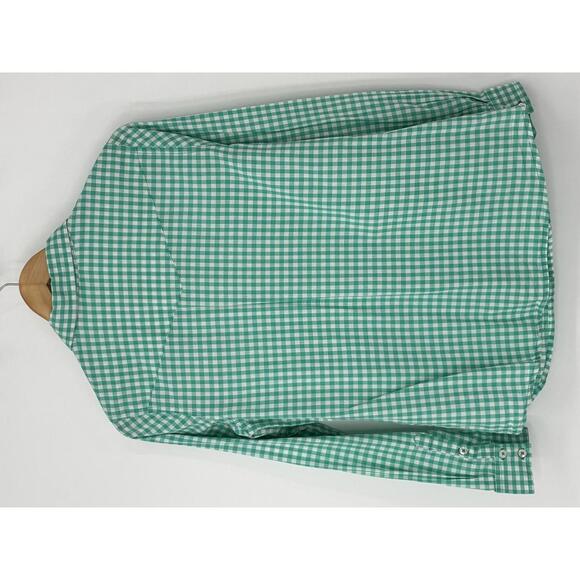 Cato Women's Teal Green and White Gingham Button-Up Shirt Medium - Picture 2 of 8